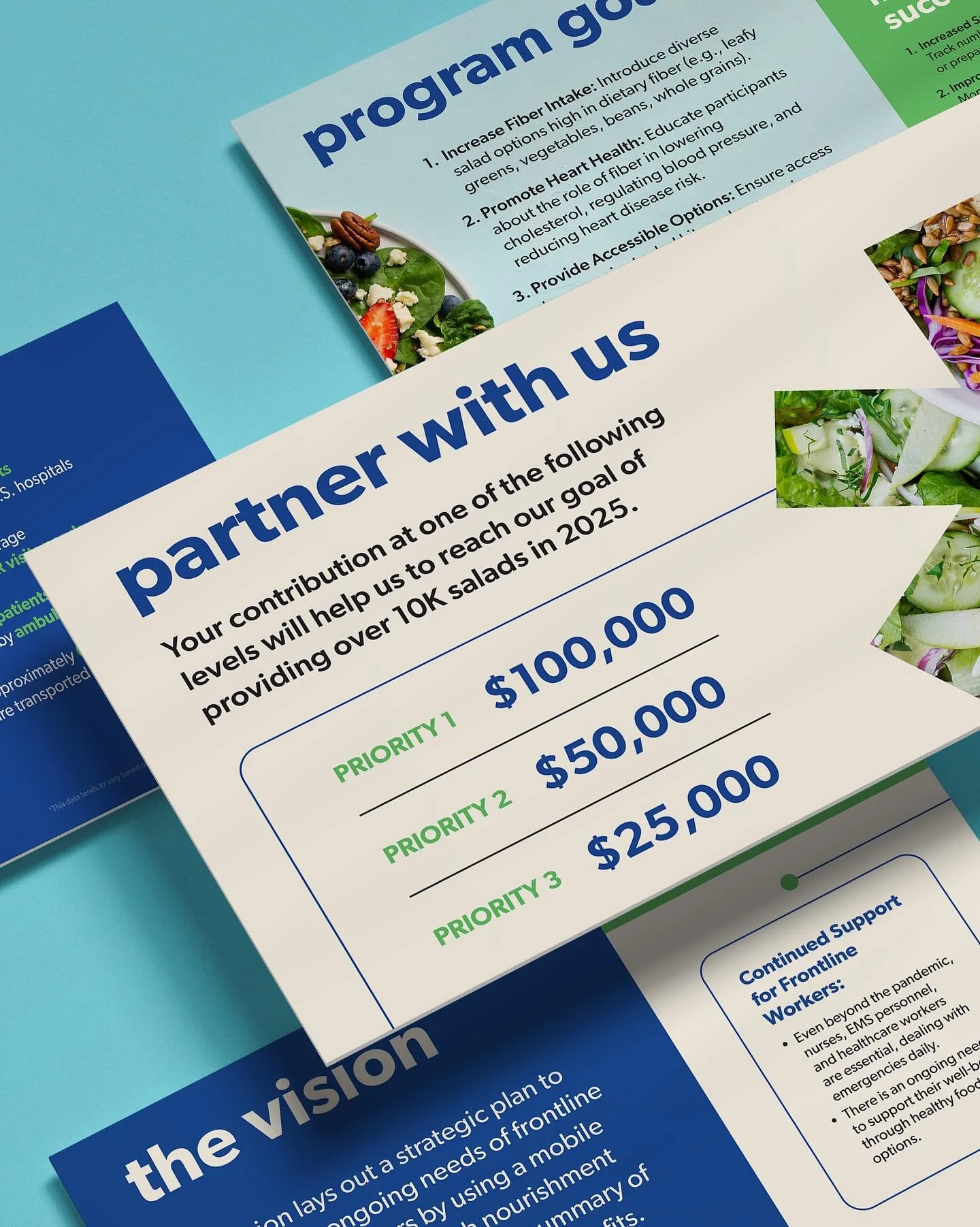 Pitch deck design for @foodonthestovedc&rsquo;s EMS (Eat More Salad) initiative. Always an honor to partner with Jonathan Tate and the vital work his organization, Food on the Stove, is doing to support first responders in the Washington, DC metro ar