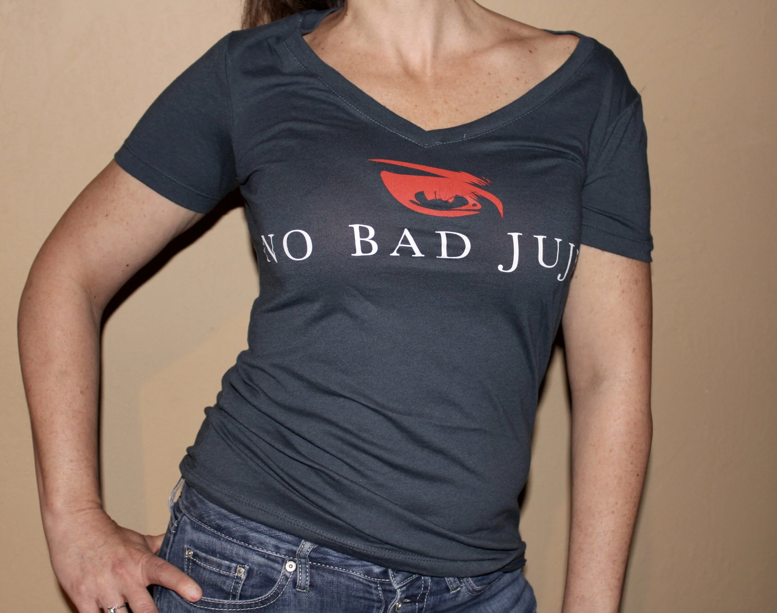 Women's Blue V-Neck Tee