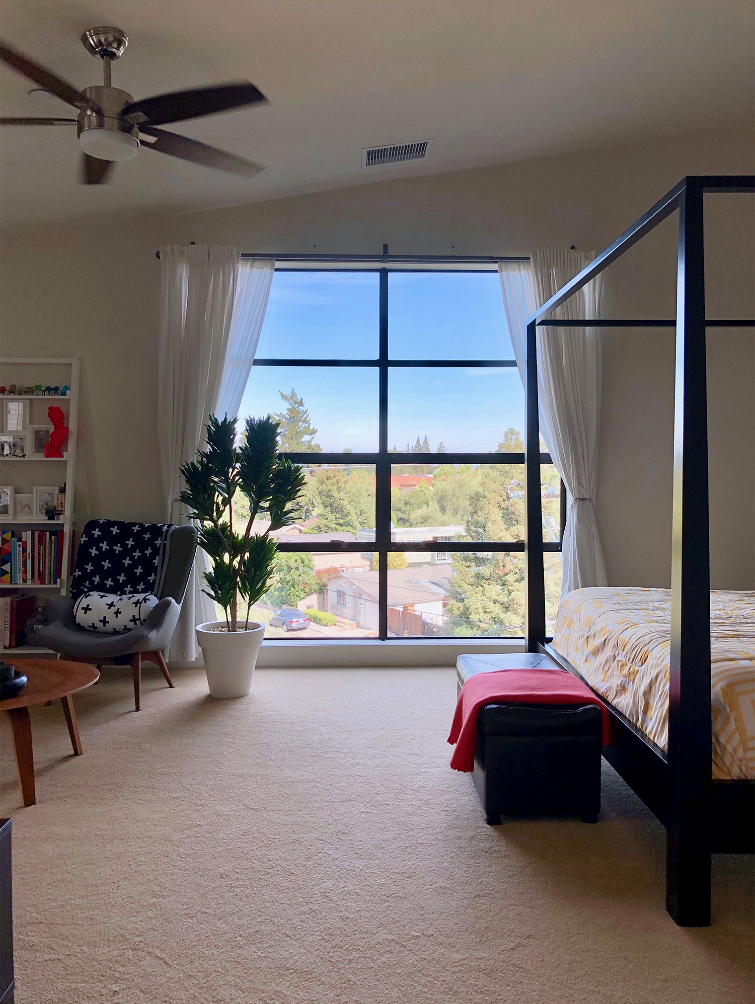 Standing at the entrance to the master bedroom