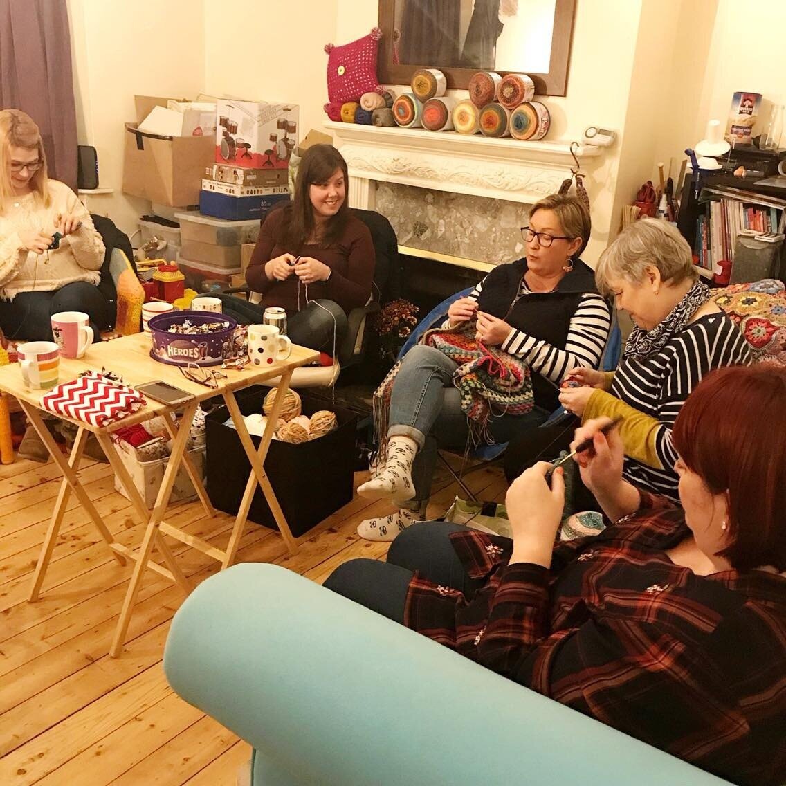 Where it all began - Louisa’s first crochet class in her old living room