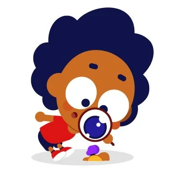 2D Wrong Songs Boy with magnifying glass illustration