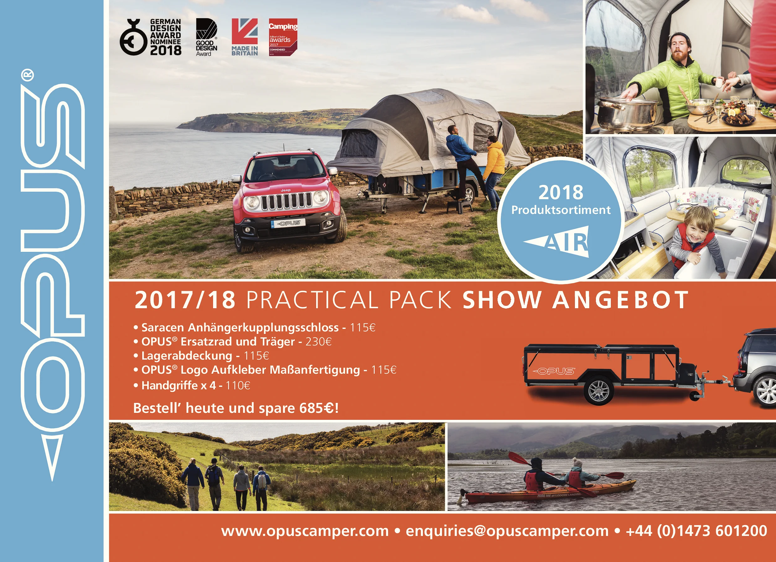 OPUS Camper promotional material for German trade show