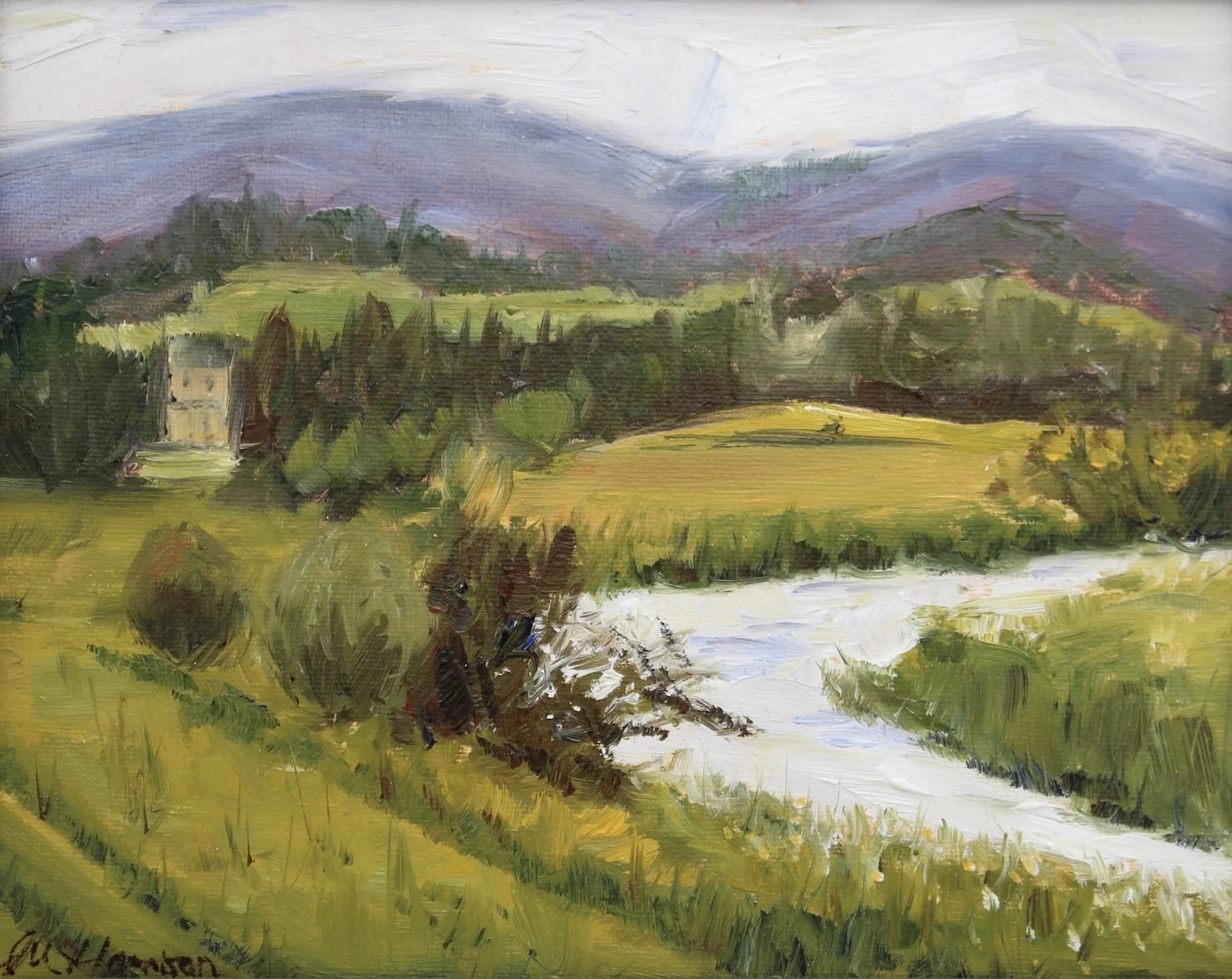 'Monymusk House, by the River Don' (oil on canvas board, 8x10 inches) This painting was the product of my first ever plein air painting expedition, close to where I live and is a scene I think I will find myself coming back to time and time again because it is so beautiful. This was a gift for my sister's recent special birthday.