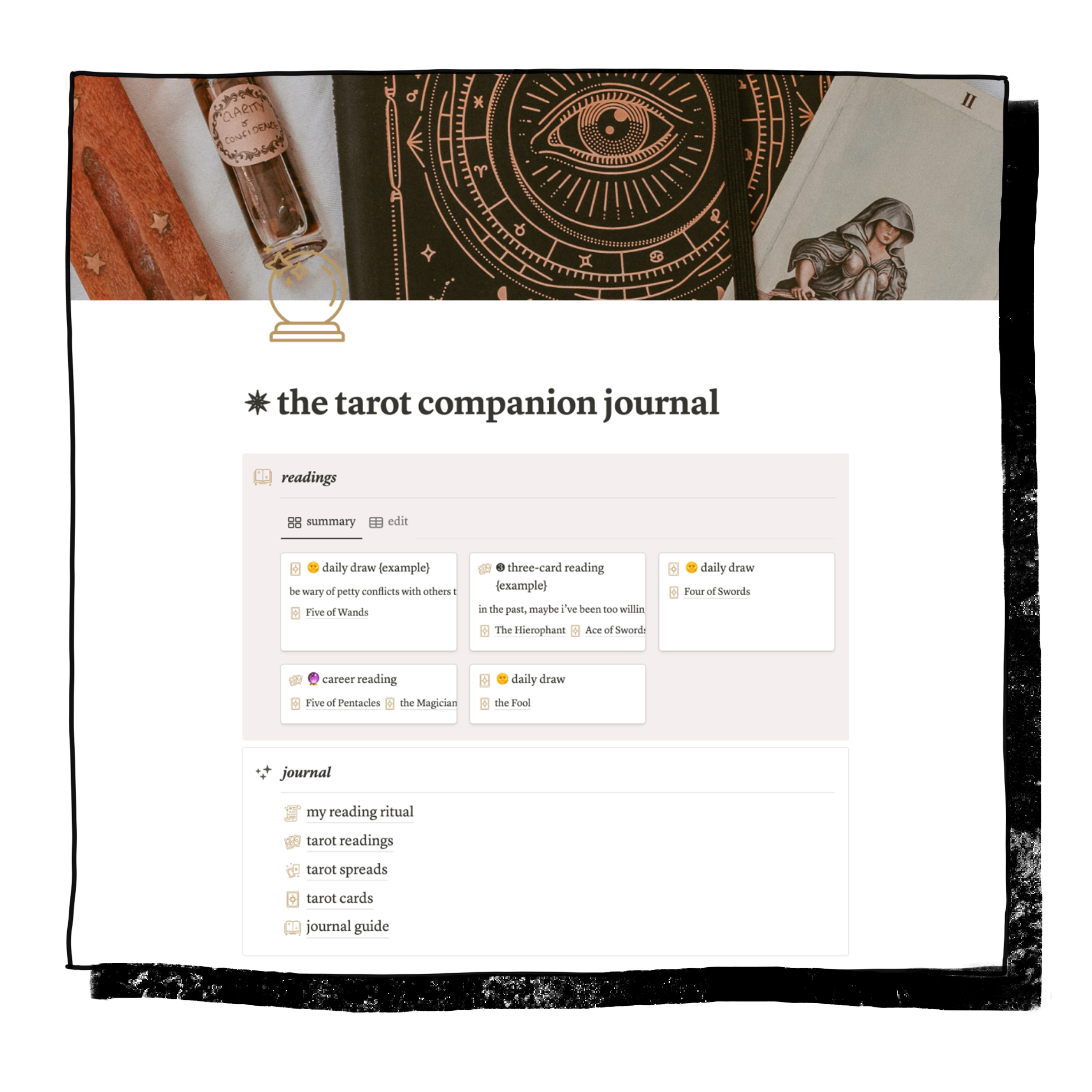 ✵ the Tarot Companion Journal — Rachael Stephen