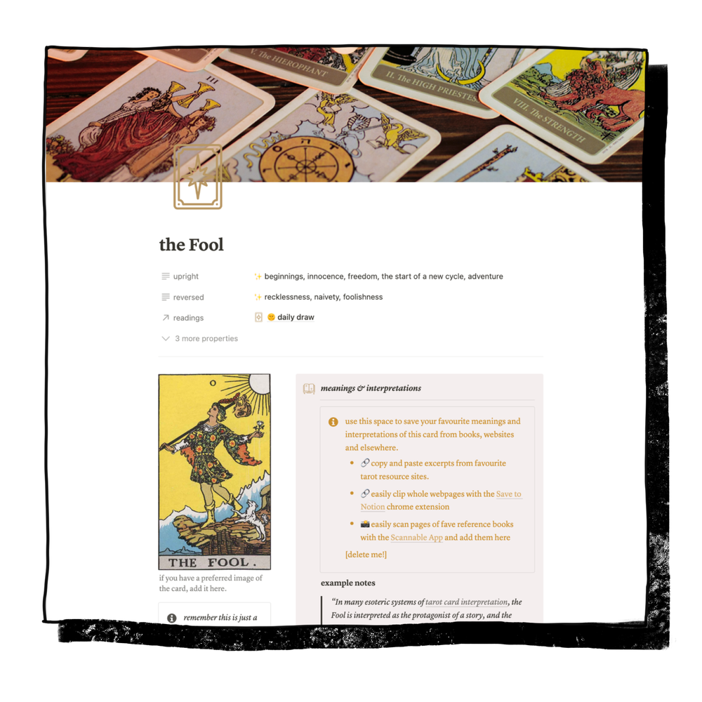 ✵ the Tarot Companion Journal — Rachael Stephen