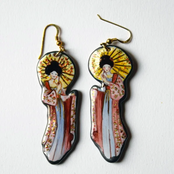Orecchini “Geishe” in Rosso