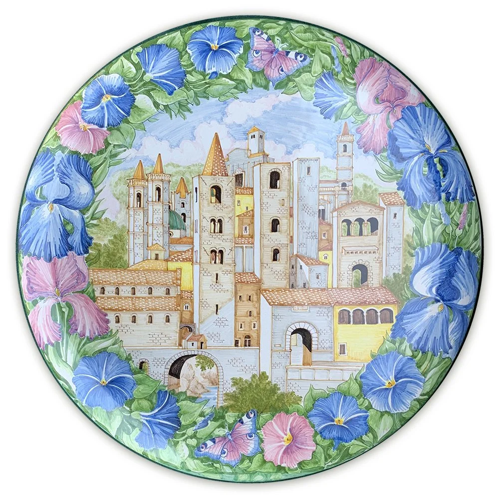 “Ascoli con ipomee” – Piatto medio 35 cm