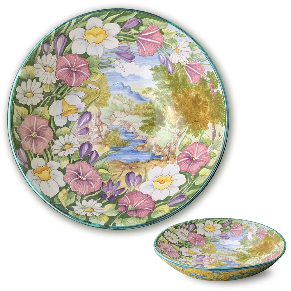 “Landscape with Spring Blooms” – Medium-Small Decorative Bowl