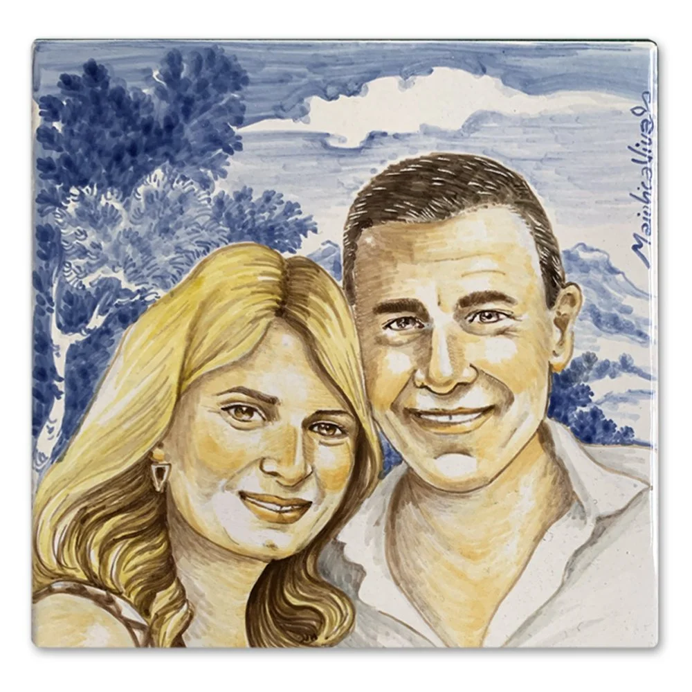 “Coppia su sfondo in blu” 