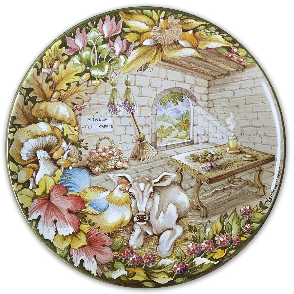 “Interno rustico con animali” (Piatto medio)