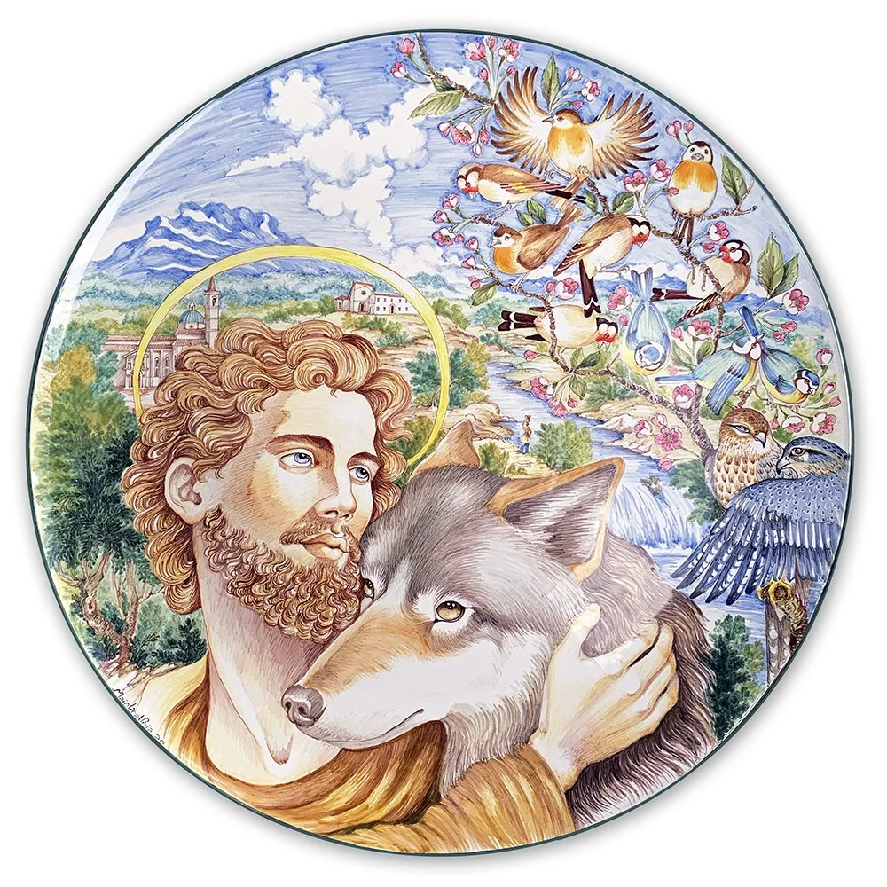 “Cum tucte le tue creature” – Large “wave” plate 50cm (2026)