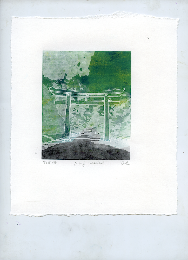 Meiji Linocut Monoprint