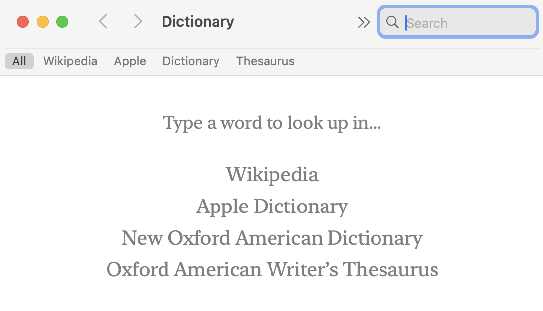 Apple Dictionary