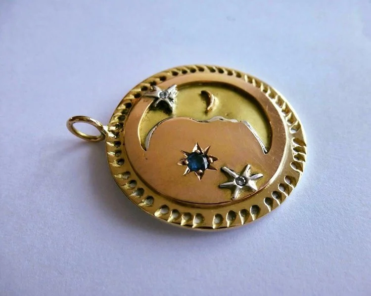 Here, another example of a treasure of a heirloom&hellip;&hellip;especially at this time&hellip;..

A man came to me with a sketch of a family insignia that his young children had designed. It depicted a child&rsquo;s portrait reflected with the moon