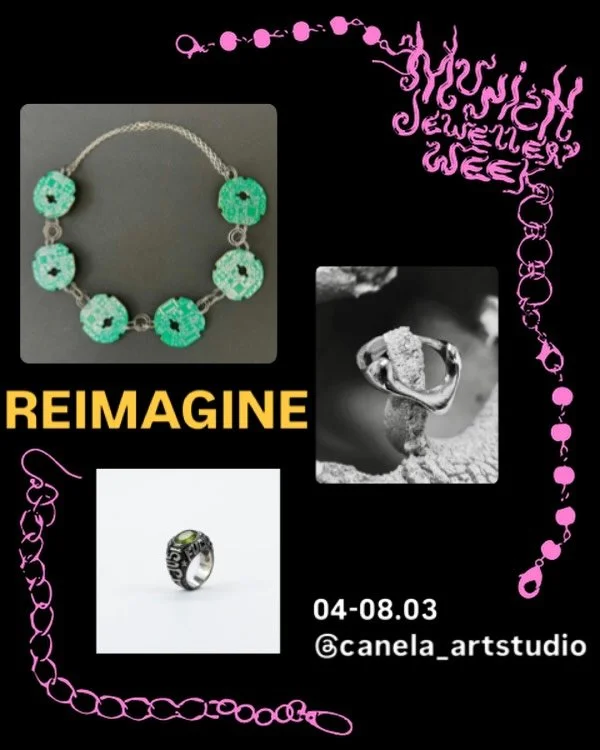 REIMAGINE! 
 
Visit our exhibition and/or join our special program! 

Full details here!
 
Register online to attend certain events! 
https://www.canelaartstudio.com/reimagine-mjw
-
-
-
#reimagine #canelaartstudio #munichjewelryweek #mjw26 #suzetteon