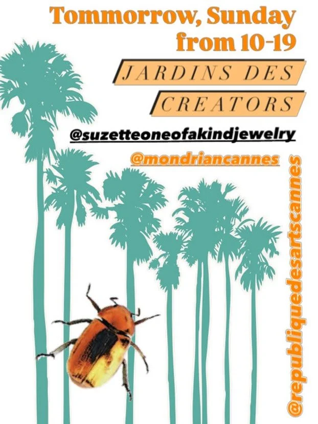 Bonne F&ecirc;te des M&egrave;res! 💐

Do not miss this all day sales exhibitions with 70 artisans from @republiquedesartscannes on the lawn along the Croisette de Cannes @mondriancannes tomorrow, May 31 from 10-19! 

I will be showing my summer jewe