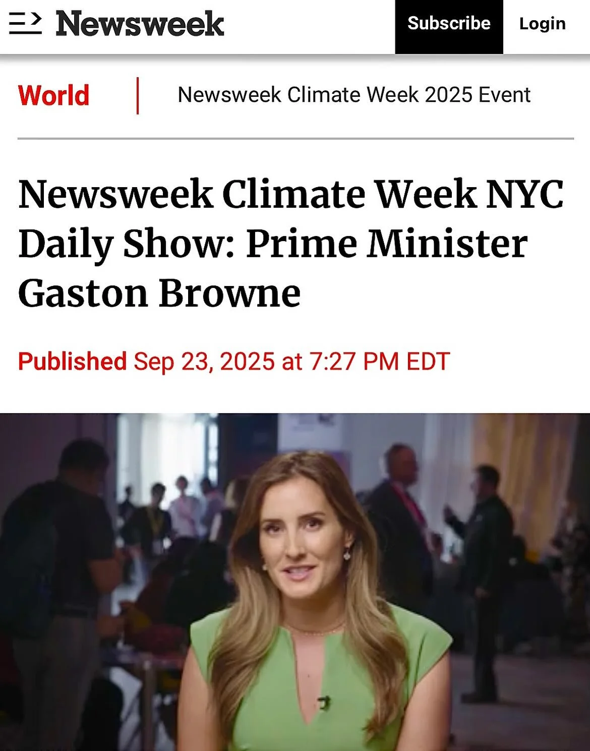 A joy to work with @newsweek and @hi.impact.studio to host the official @climateweeknyc Daily Show from New York this week, for @theclimategroup #climateweeknyc #news #cop30