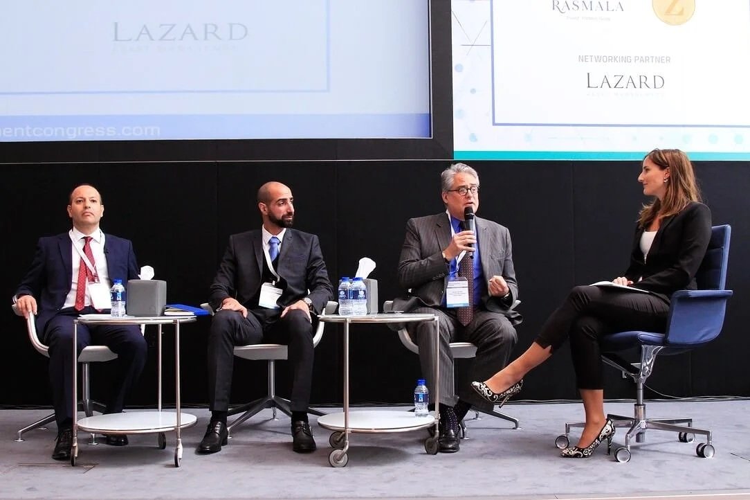  Hosting a panel session at an investment conference in Abu Dhabi, UAE 