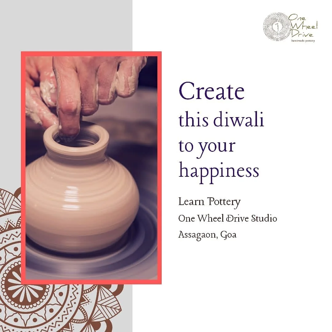 Celebrate this Diwali your own way✨
Learn &amp; create some amazing pottery experiences, from shaping to glazing your own creative memories just at One Wheel Drive Studio, Assagao, Goa. 

For more details, please DM.

#ceramics #ceramicart #ceramic #