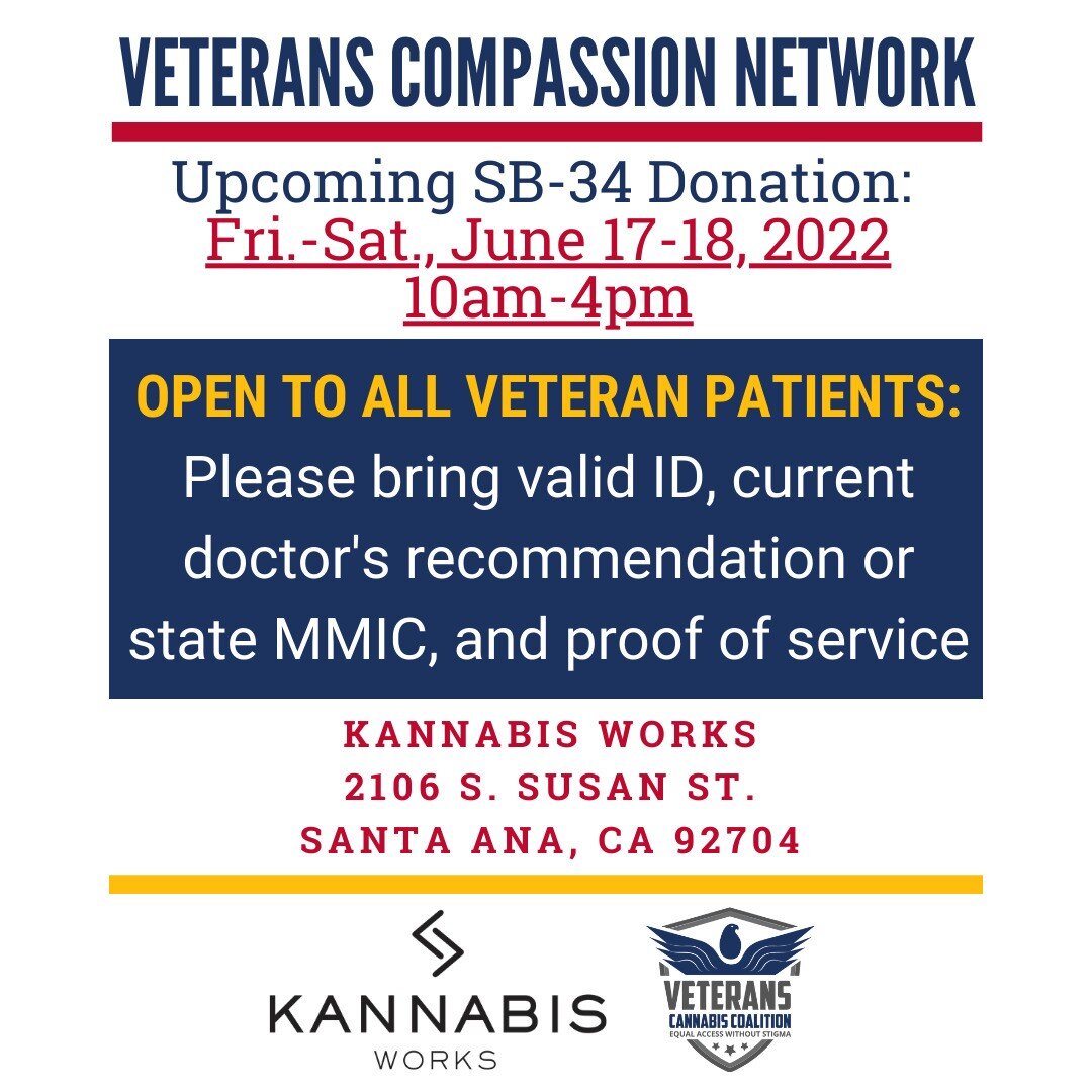 It's a new month, which means we have another #SB34 donation courtesy of the great staff at @kworks.oc and the amazing work of @kannbis.shelly to not only provide #veterans with medicine, but educate them as well.

Experience has shown has that canna