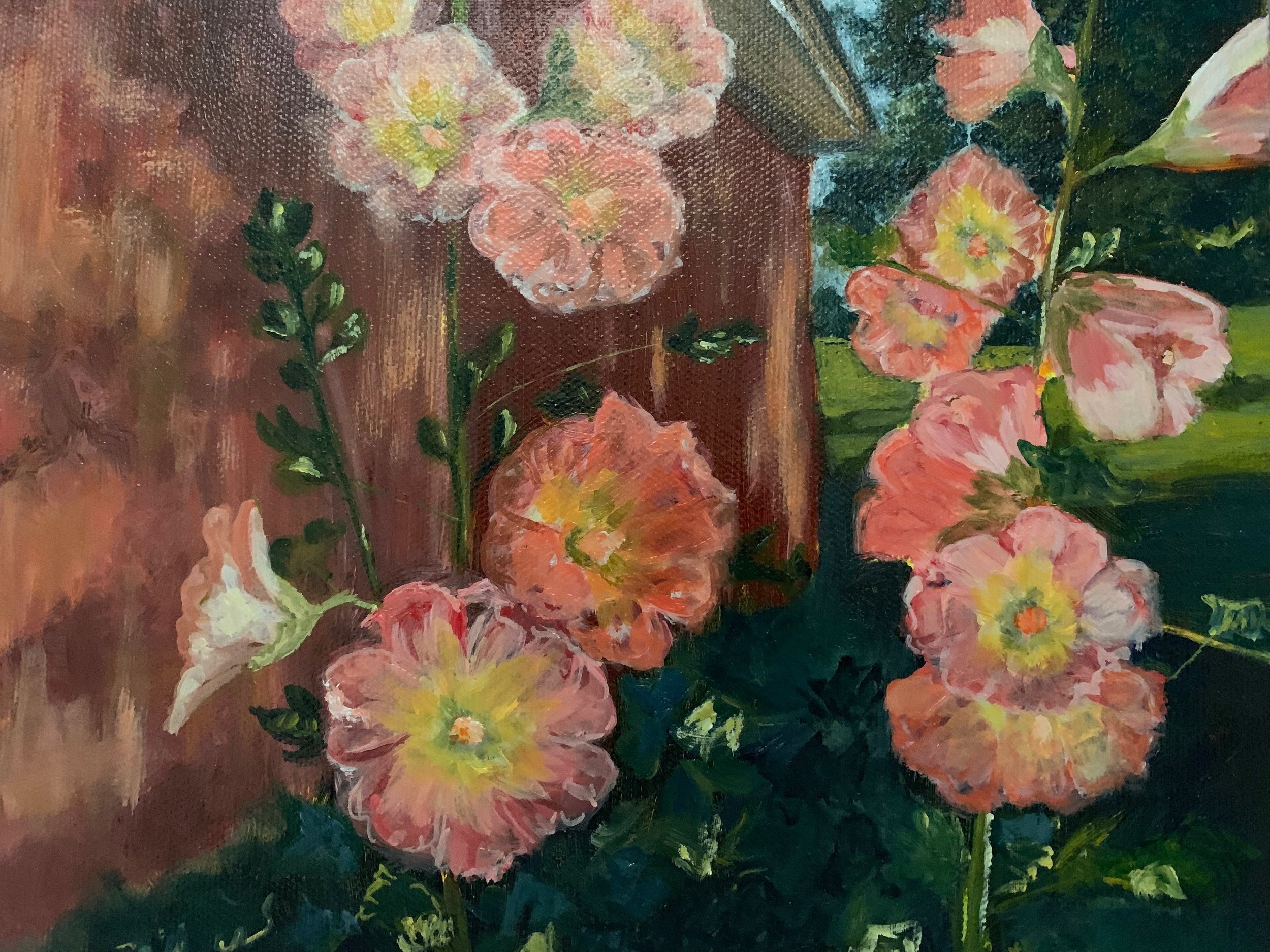Summer Hollyhocks