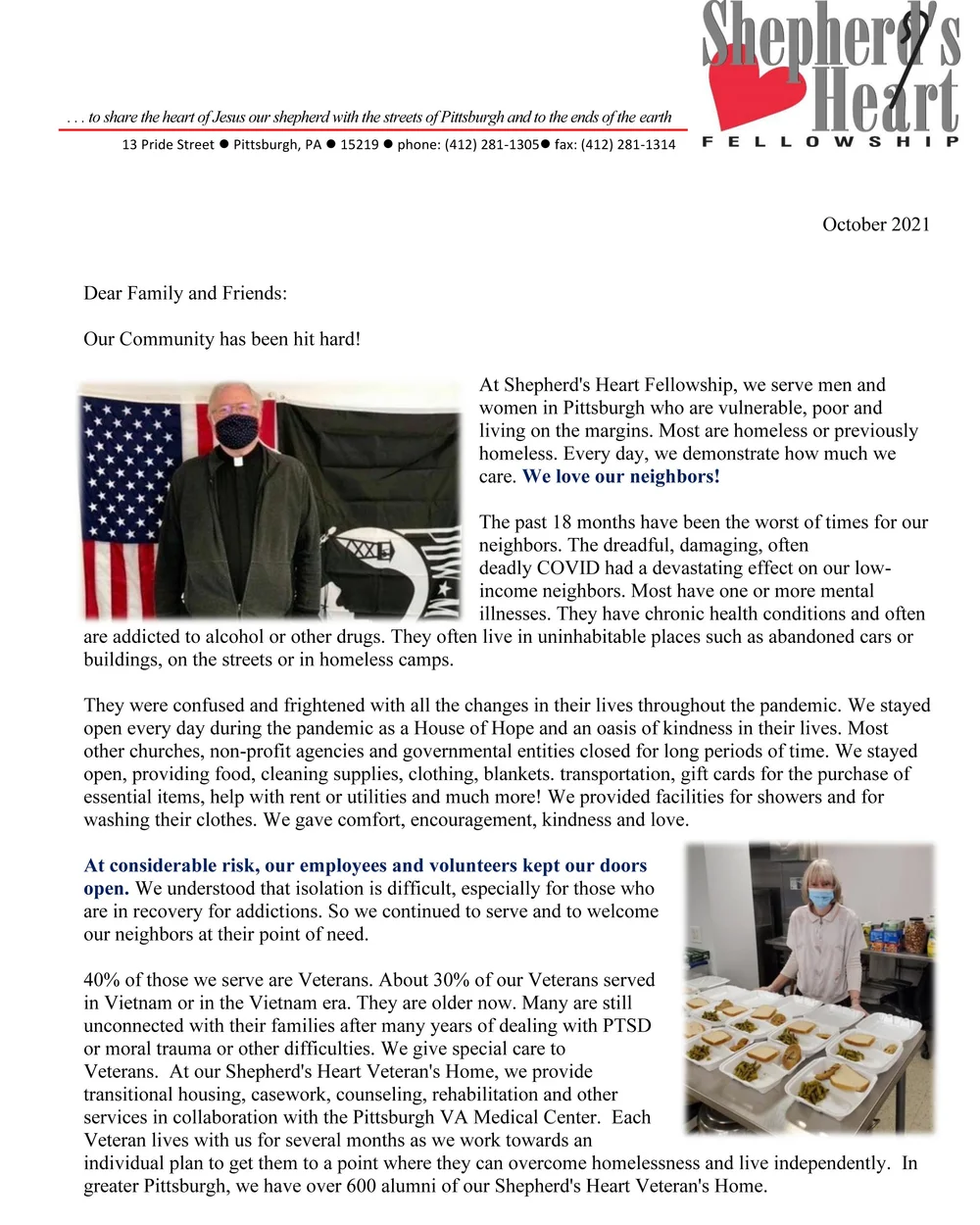 Donate — Shepherd's Heart Fellowship and Veteran's Home