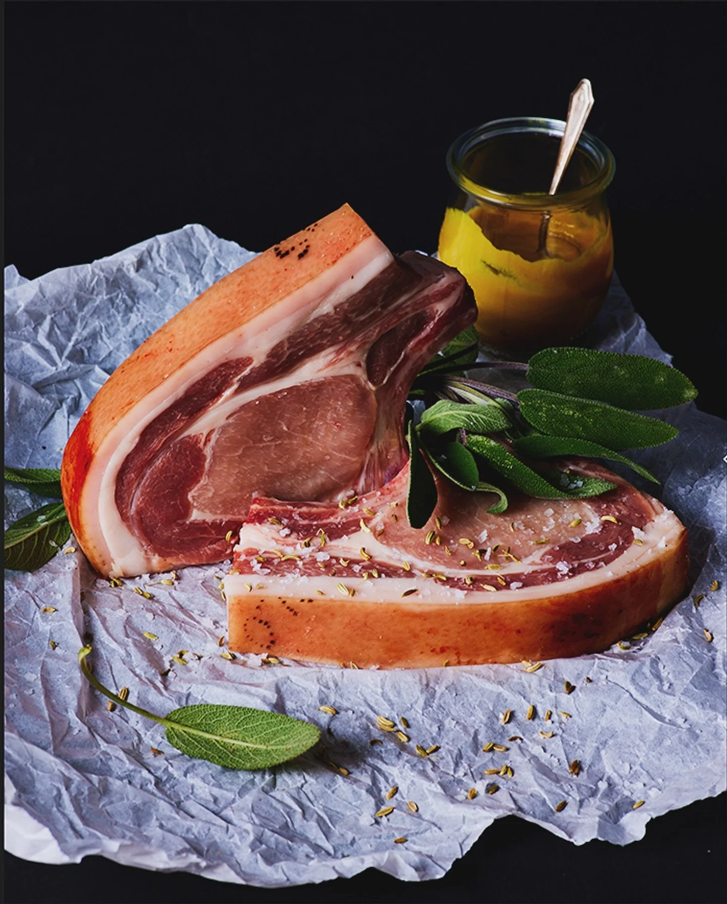 A favourite from our shoot with @proudsow &mdash; their chops really are the best 😋 @melissarjphoto 📸 #butcher #foodphotography #meatphotography