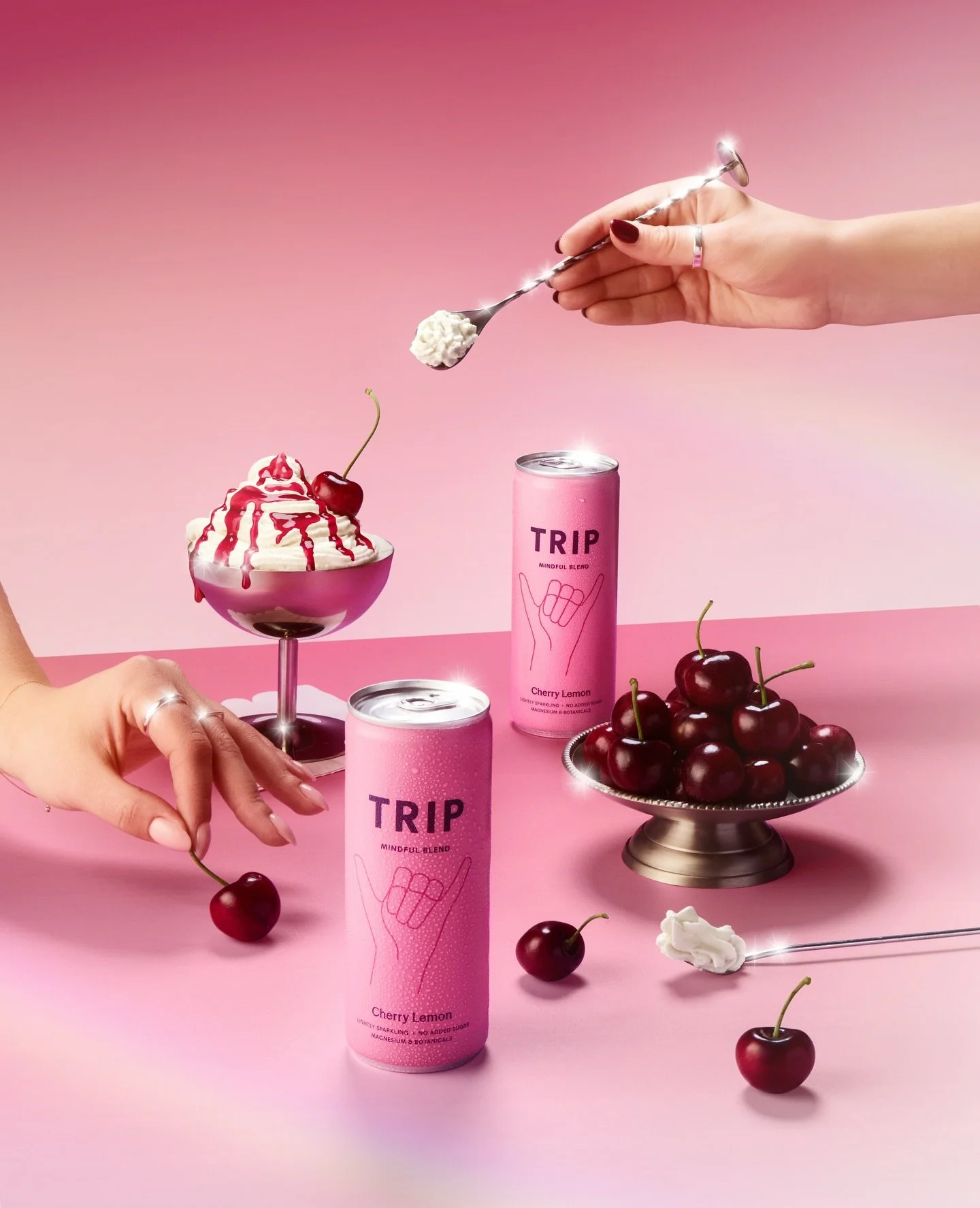 This shoot was a TRIP 🍒🍋🍒 lovely to work with the creative team @trip.drinks to launch their newest flavour 🚀🚀 Photography, production &amp; studio @dreamfactoryldn @sara.zafarr @tom.weatherill 💖📸
Thank you as ever to my assistant, patient mer