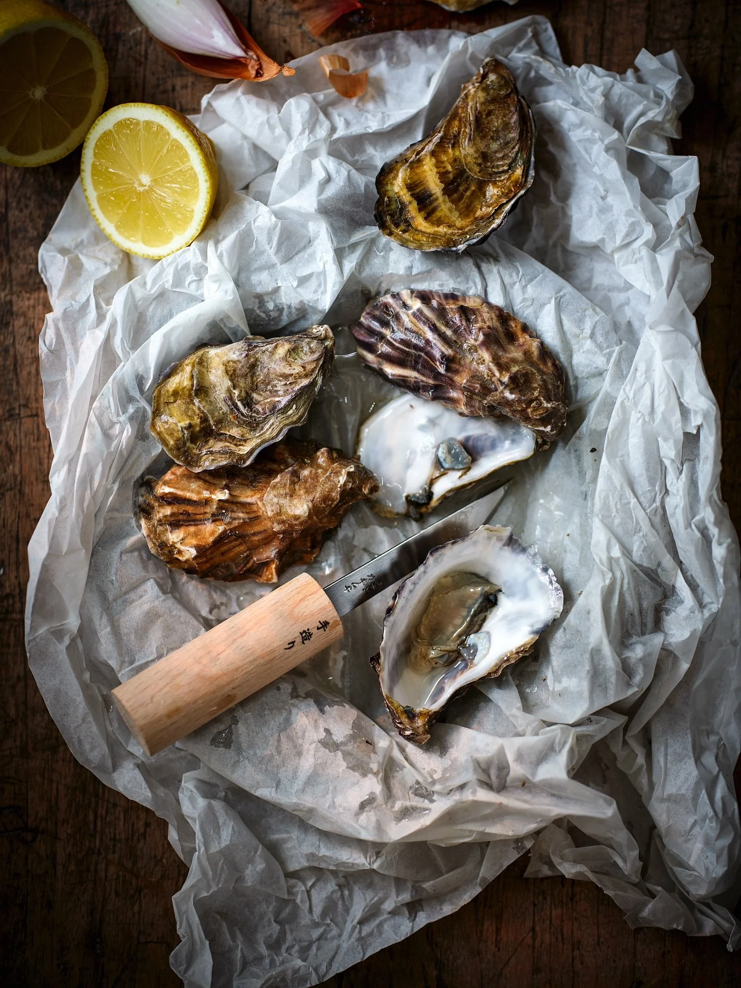 Did you know 🦪🦪🦪 contain 500% of our daily zinc intake? I must be zinc deprived today as my craving is serious ! Need to get myself to @hawardsoysters for a fix. Loved art directing this shoot for @chuboknives featuring their beautiful Japanese sh
