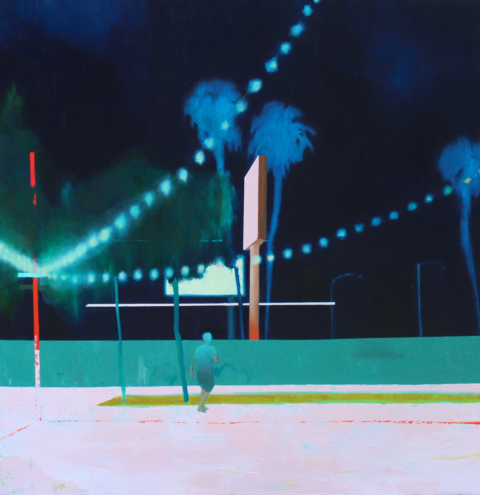 Jena Thomas, In Search of Fun , 2018, oil on canvas, 48” x 46”