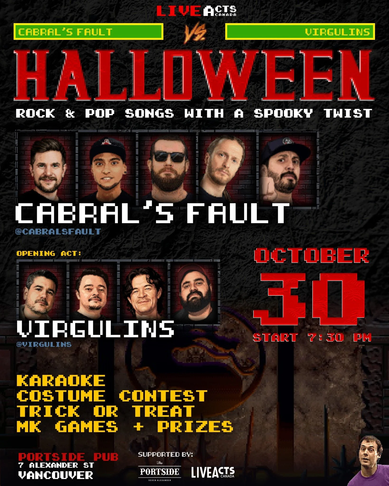 TONIGHT: Live Acts and Portside Pub Presents Cabral's Fault Halloween Party with Special Guest Virgulins, Thursday October 30th! Doors 7:30pm. Tickets available at liveacts.ca or in bio.

#cabralsfault #virgulins #LiveActs #LiveActsCanada #portsidepu