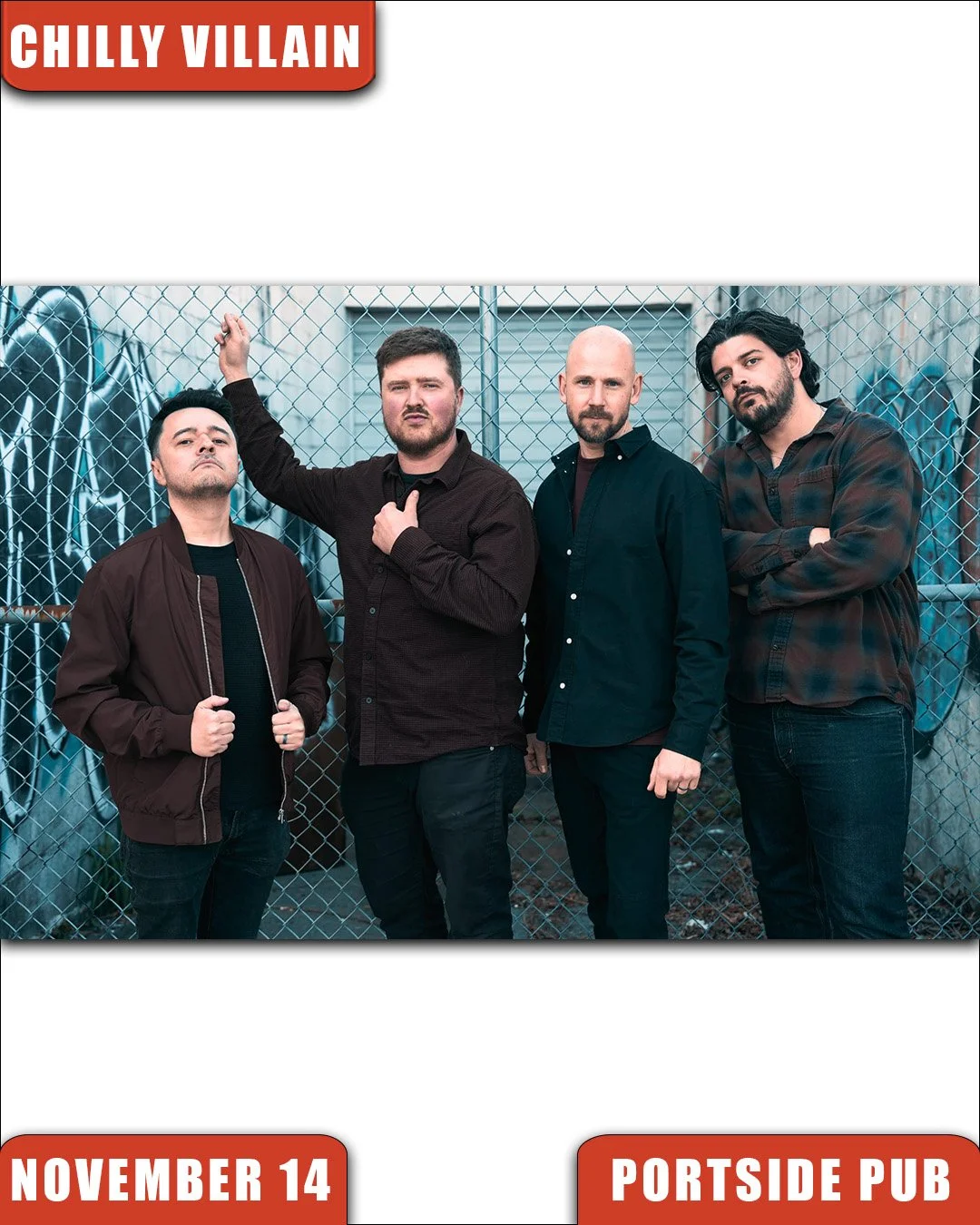 Live Acts and Portside Pub Presents Chilly Villain w/ Batten Down, Friday November 14th! Doors 7pm. Tickets available at liveacts.ca or in bio.

#chillyvillain #battendown #LiveActs #LiveActsCanada #portsidepub #vtixonline #gastown #vancouver #vancou