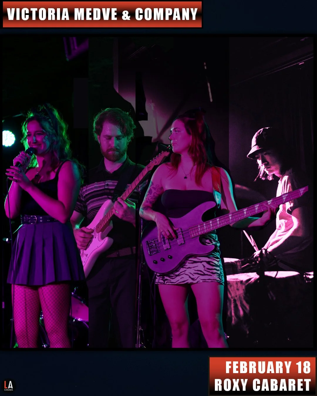 Live Acts and The Roxy Present Victoria Medve &amp; Company w/ Vancouver, Wednesday February 18th! Doors 8pm. Tickets available at liveacts.ca or in bio.

#victoriamedveandcompany #vancouver #LiveActs #roxycabaret  #vancouvermusic
