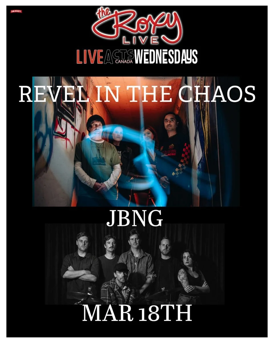 Live Acts and The Roxy Present Revel In The Chaos w/ JBNG, Wednesday March 18th! Doors 8pm. Tickets available at liveacts.ca or in bio.

#revelinthechaos #jbng #LiveActs #roxycabaret #vancouvermusic