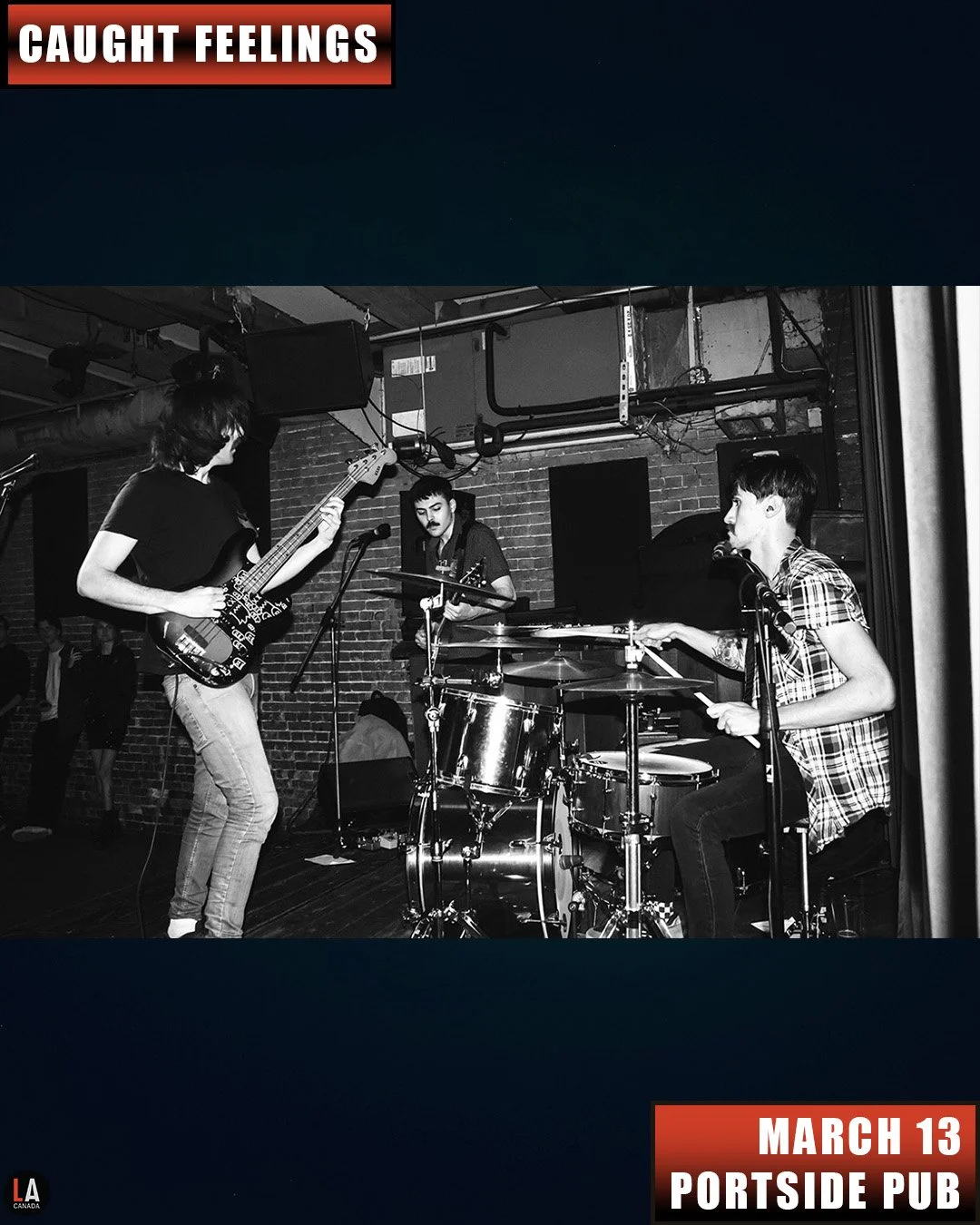 *Zoe Twist is no longer able to perform, Caught Feelings has been added to the show*

Live Acts and Portside Pub Presents Caught Feelings w/ Monroe, Last of the 80s, Friday March 13th! Doors 7pm. Tickets available at liveacts.ca or in bio.

#caughtfe