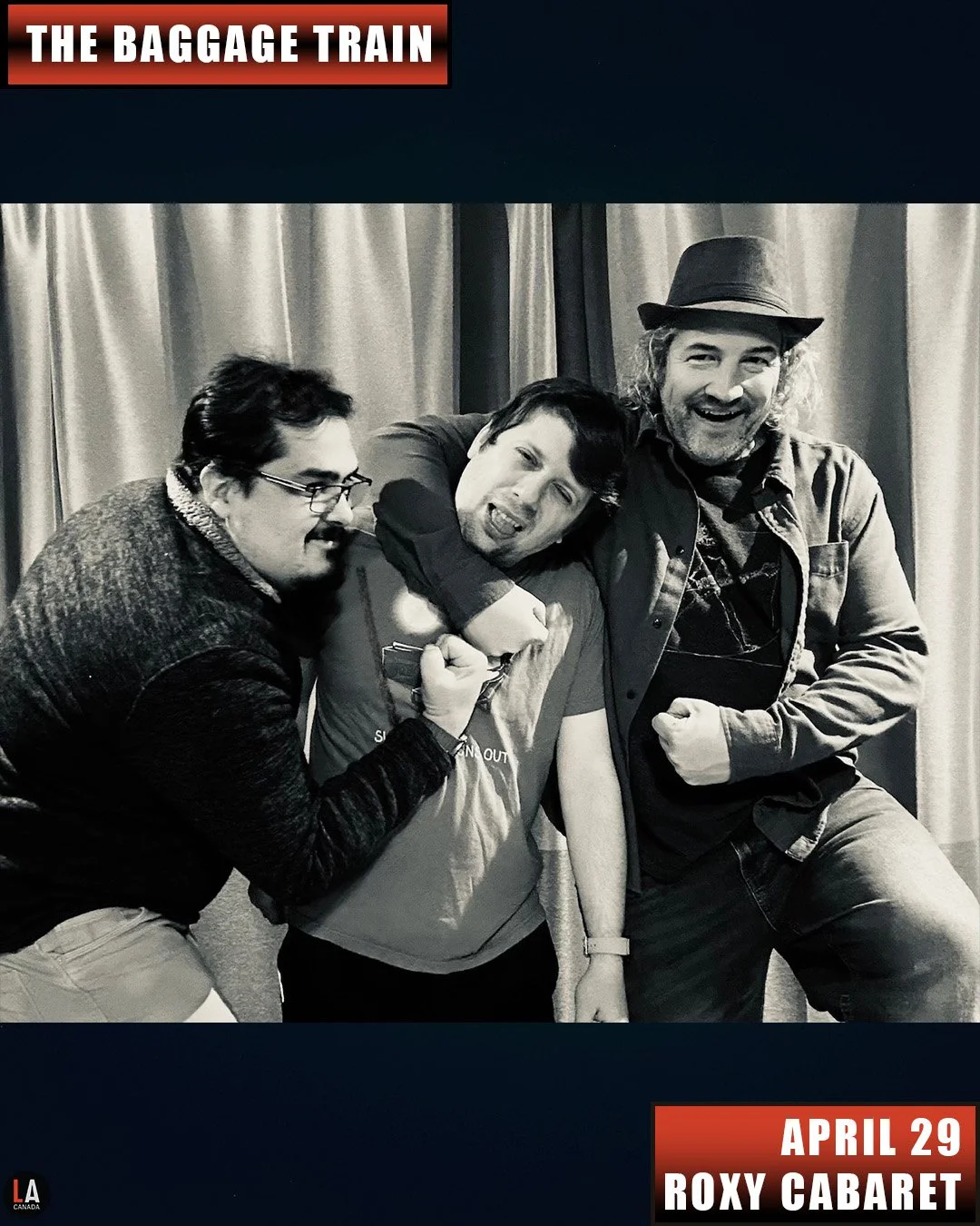 Live Acts and The Roxy Present The Baggage Train w/ Brutax, Wednesday April 29th! Doors 8pm. Tickets available at liveacts.ca or in bio.

#thebaggagetrain #brutax #LiveActs #roxycabaret #vancouvermusic