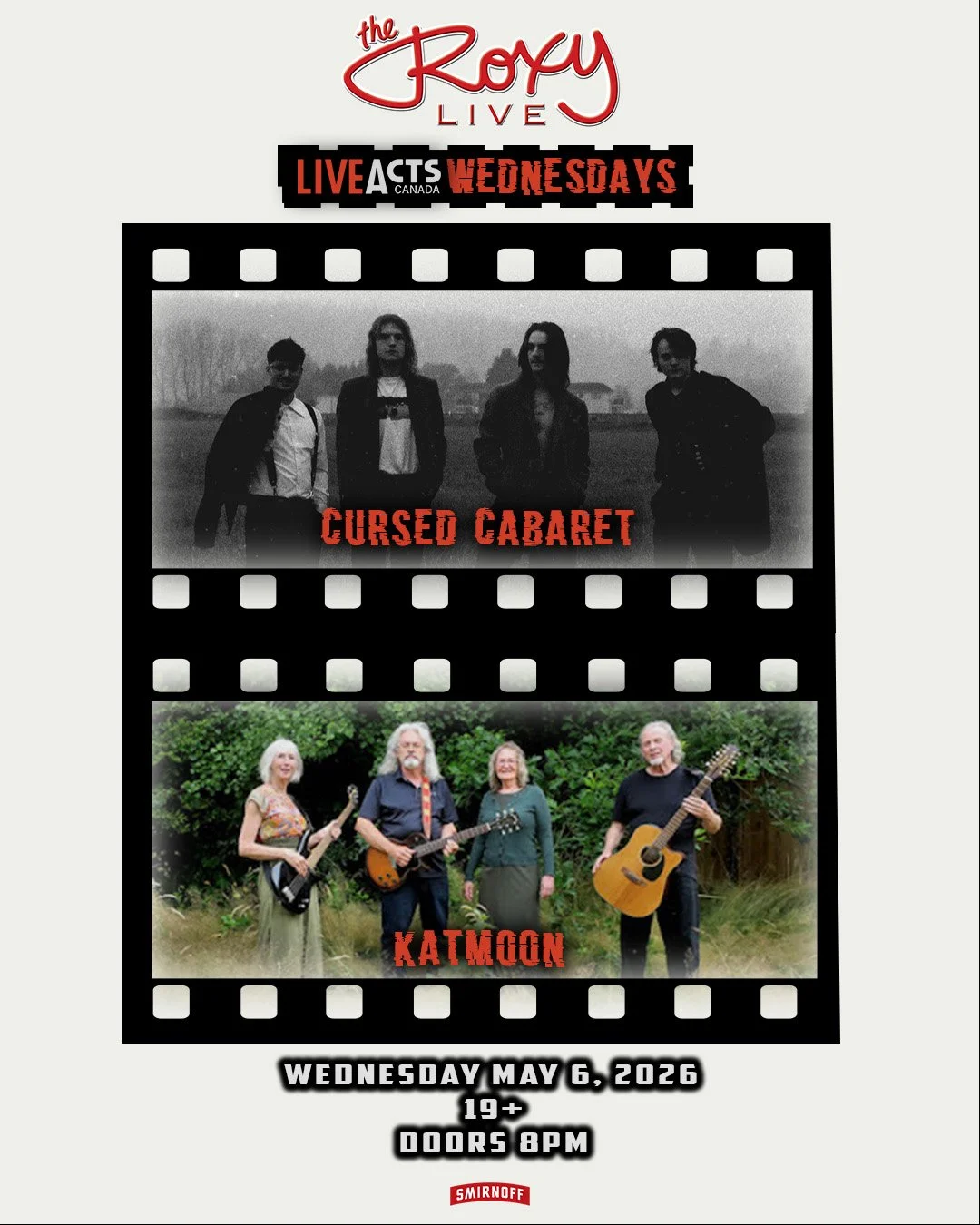 Live Acts and The Roxy Present Cursed Cabaret / Katmoon, Wednesday May 6th! Doors 8pm. Tickets available at liveacts.ca or in bio.

#cursedcabaret #katmoon #LiveActs #roxycabaret #vancouvermusic