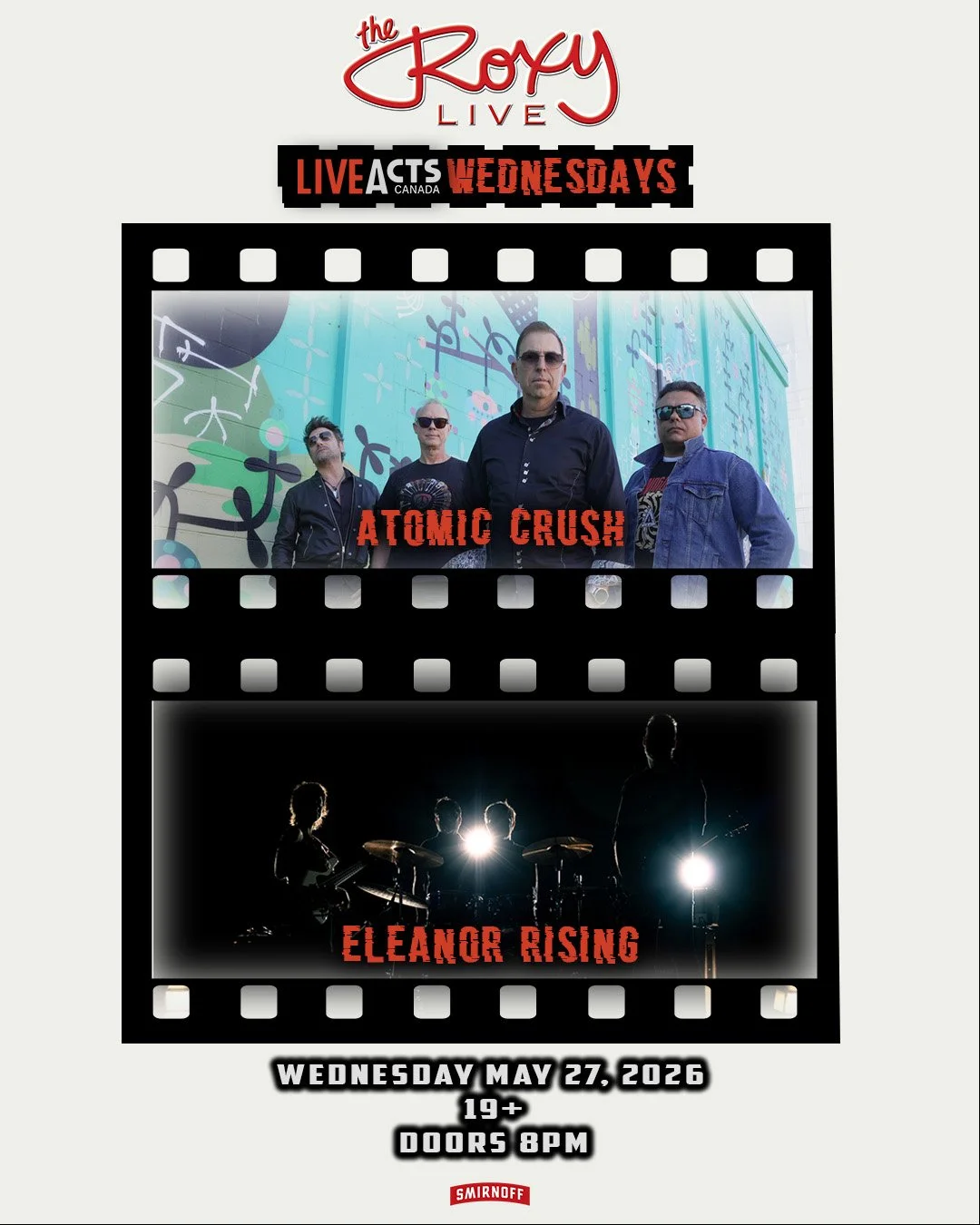 Live Acts and The Roxy Present Atomic Crush w/ Eleanor Rising, Wednesday May 27th! Doors 8pm. Tickets available at liveacts.ca or in bio.

#atomiccrush #eleanorrising #LiveActs #roxycabaret #vancouvermusic