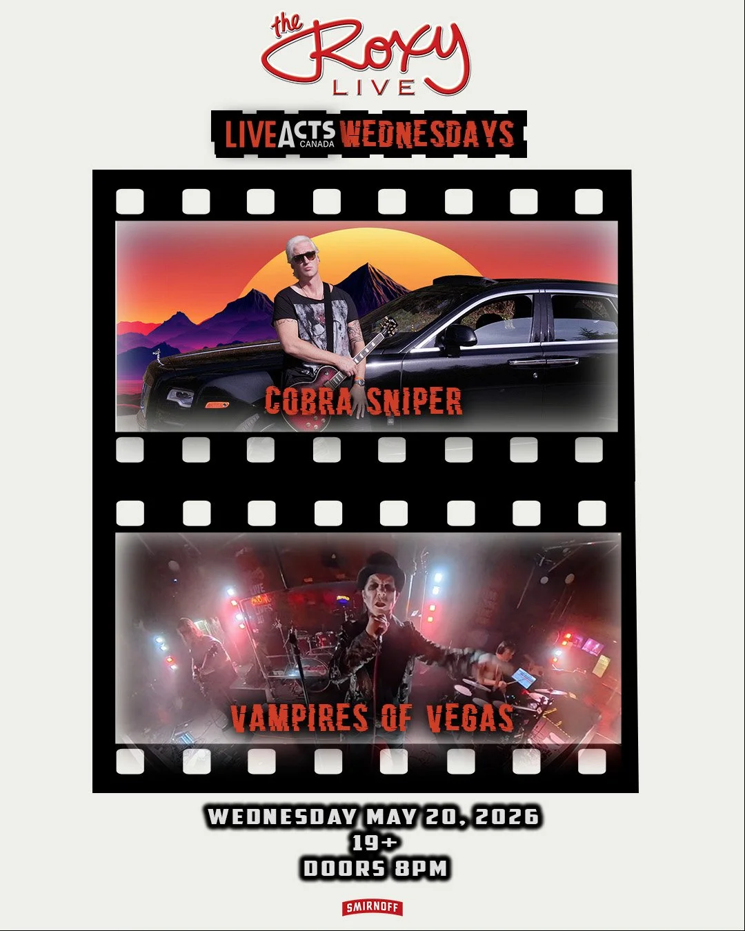 TONIGHT: Live Acts and The Roxy Present Cobra Sniper / Vampires of Vegas, Wednesday May 20th! Doors 8pm. Tickets available at liveacts.ca or in bio.

#cobrasniper #vampiresofvegas #LiveActs #roxycabaret #vancouvermusic