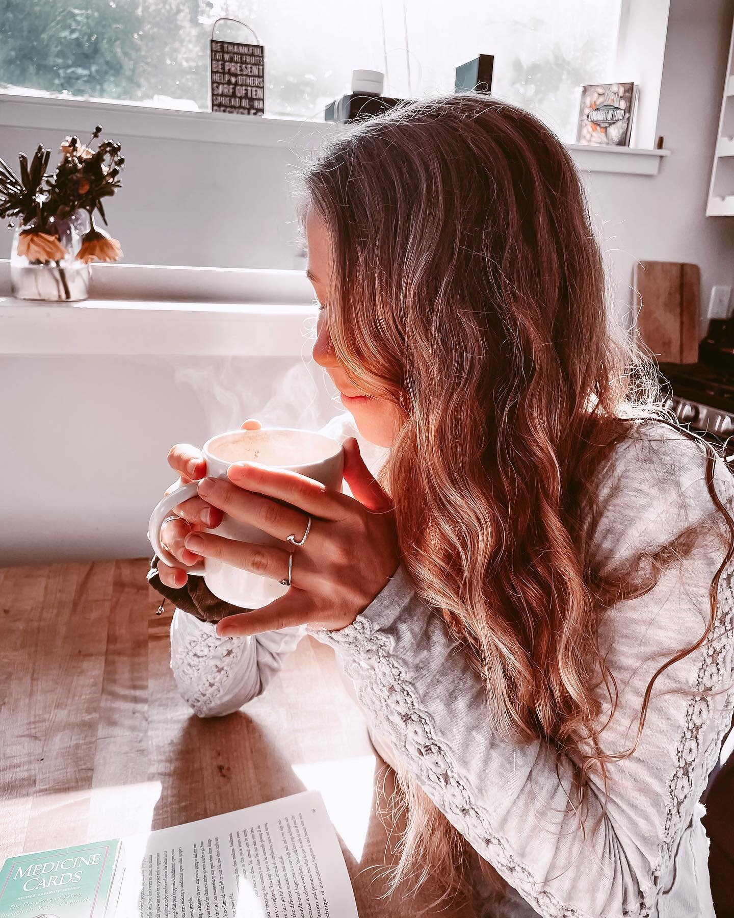 Slow down. 🤍 Take time to appreciate your food... think about all the work that went into that cup of coffee. ☕️ From growing the beans, picking them, roasting, grinding, brewing... think about the rain, sunshine, &amp; farmers&rsquo; work that went