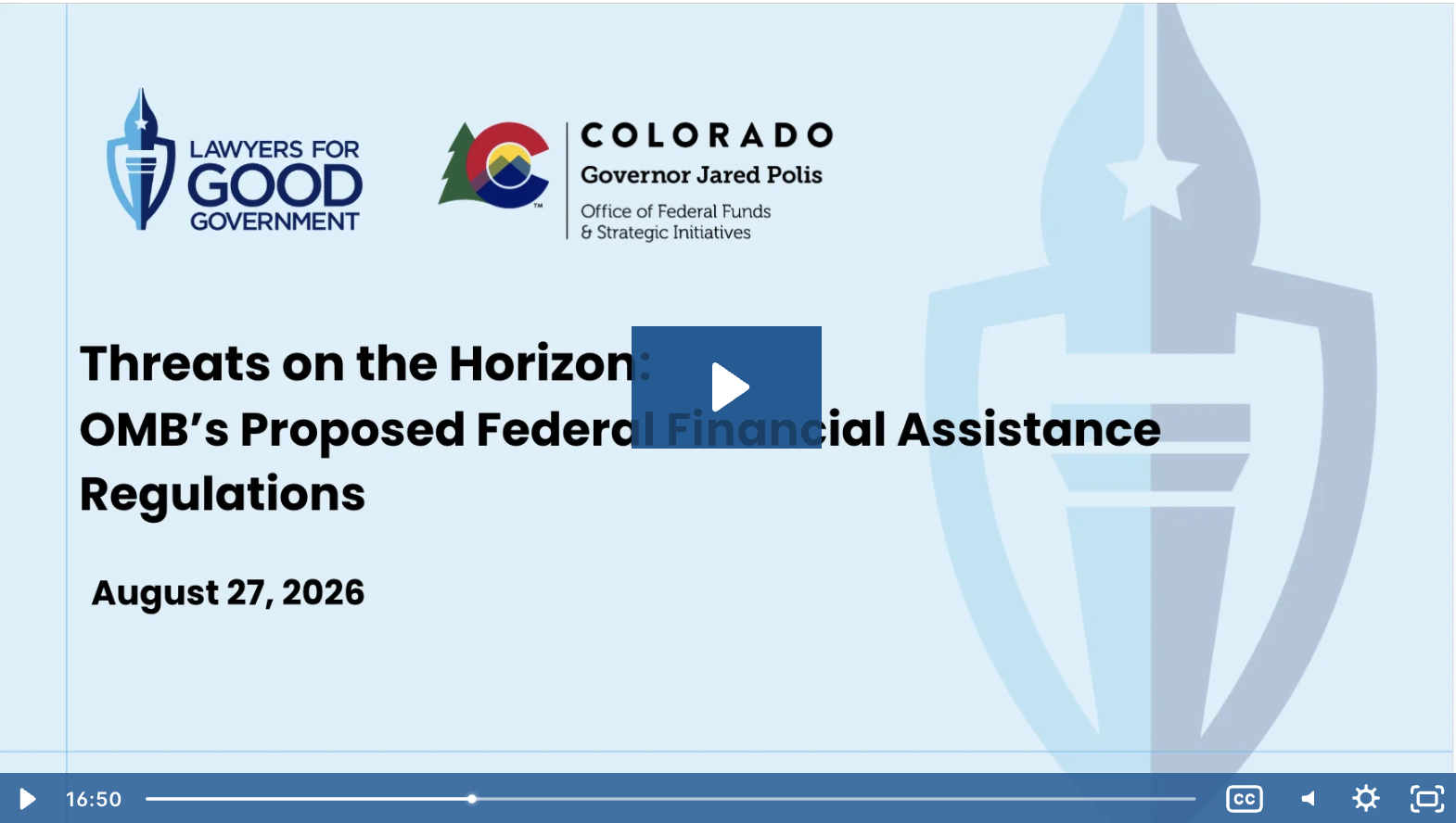 Image for beginning of video for August 27, 2026: Threats to Nonprofits: OMB’s Proposed Federal Financial Assistance Regulations