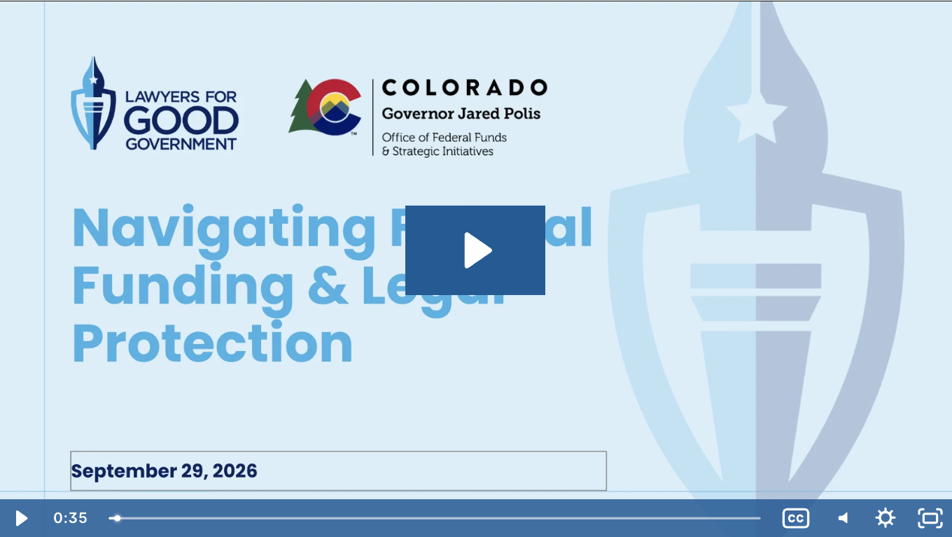 Navigating Federal Funding and Legal Protection Video Thumbnail