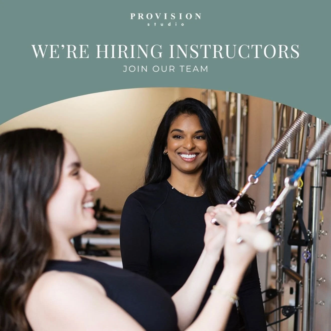 Are you a Pilates Instructor or Group Fitness Instructor or do you know someone who is? We are hiring! Find more details on our website under Careers ✨