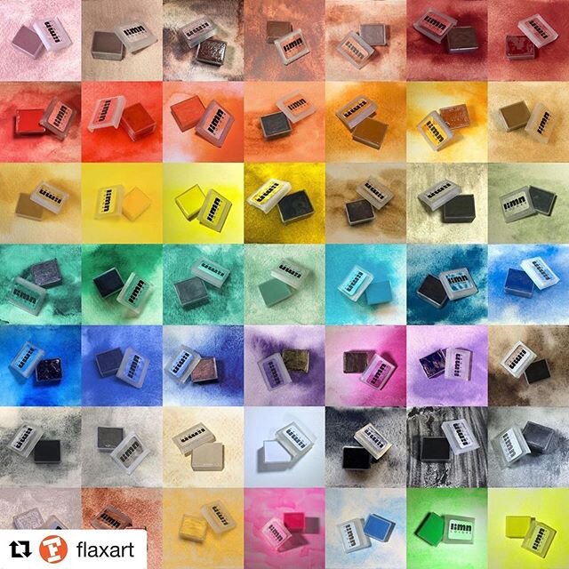 Repost @flaxart
・・・
Limn Colors watercolors are available exclusively at Flax, online and in-stores. Watercolor half pans handmade in Berkeley. Colors to die for! 
FlaxArt.com
❤️🧡💛💚💙💜🖤
#limncolors #handmadewatercolors #handmulled #berkeley #sma