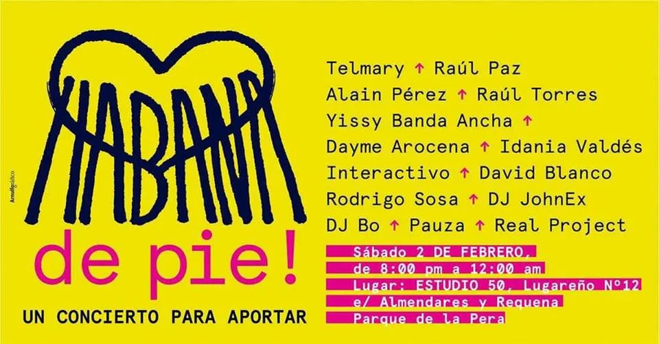 Sábado 2 de Febrero Concierto Benéfico en La Habana