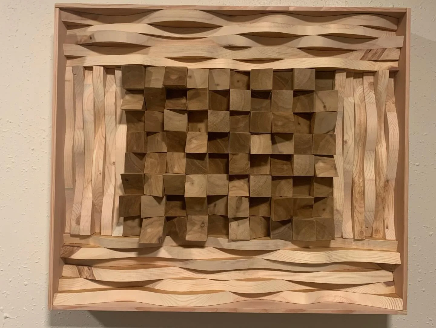 First crossover post! I made a sound diffuser for the studio.  Just a bunch of scrap from the shop - I like the way it turned out!
#diy #homestudio