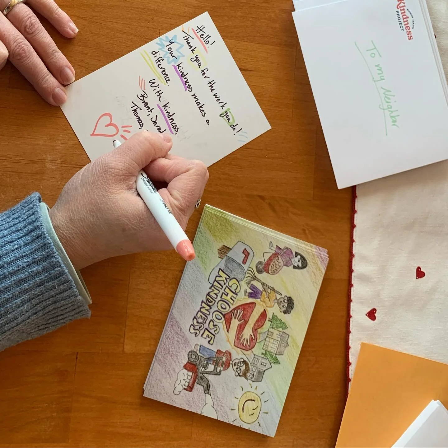 Filling out our cards for the @northidahokindnessproject! Community is important, kindness matters, and acceptance is paramount!  #cda #cdaidaho #kindness #kindnessmatters