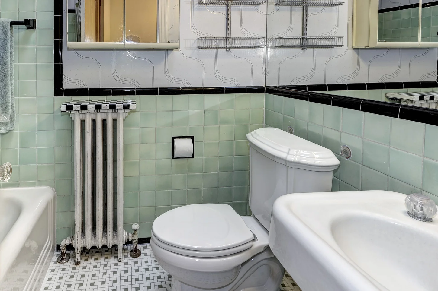 The only shelf is that tile on the radiator?!?