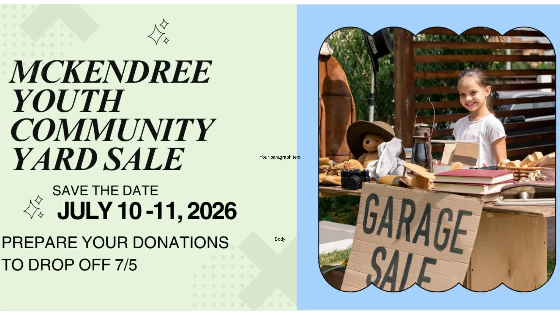 McKendree Youth Community Yard Sale