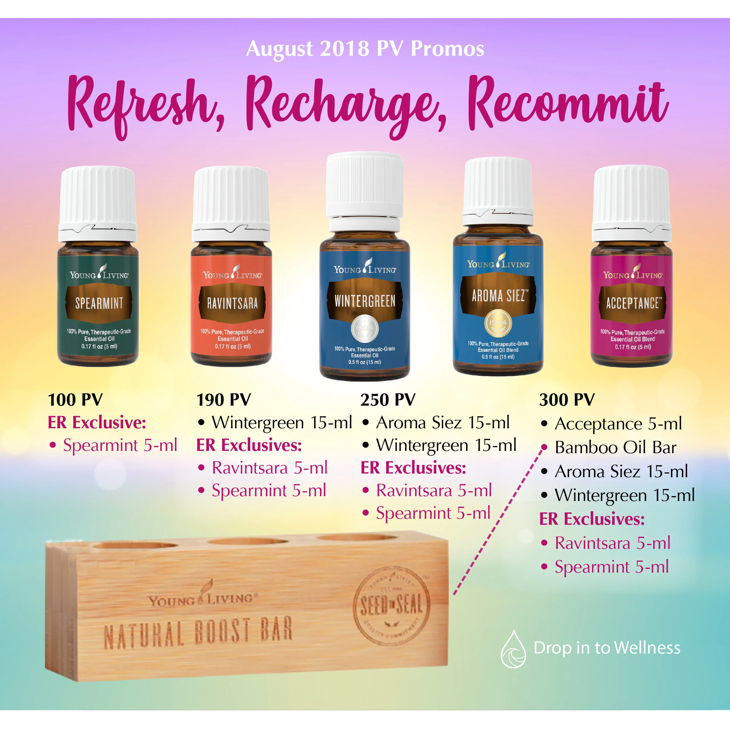 August 2018 PV Promos are HERE -- Recharge, Reconnect, Recommit!